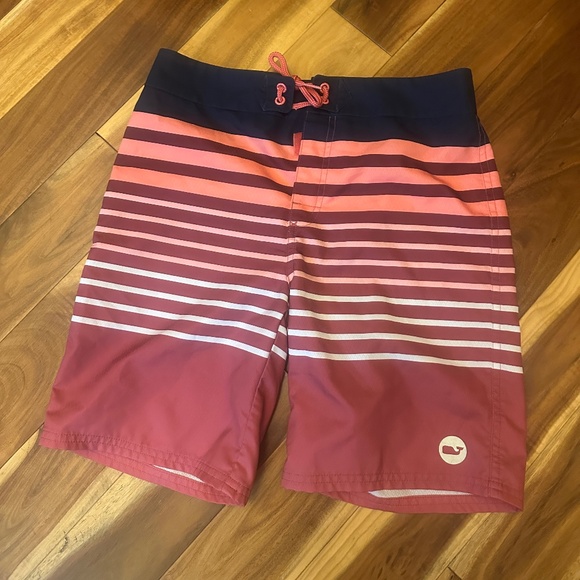 Vineyard Vines Painted Stripe Board Shorts Swim Trunks Sz M (12-14) - Picture 1 of 3